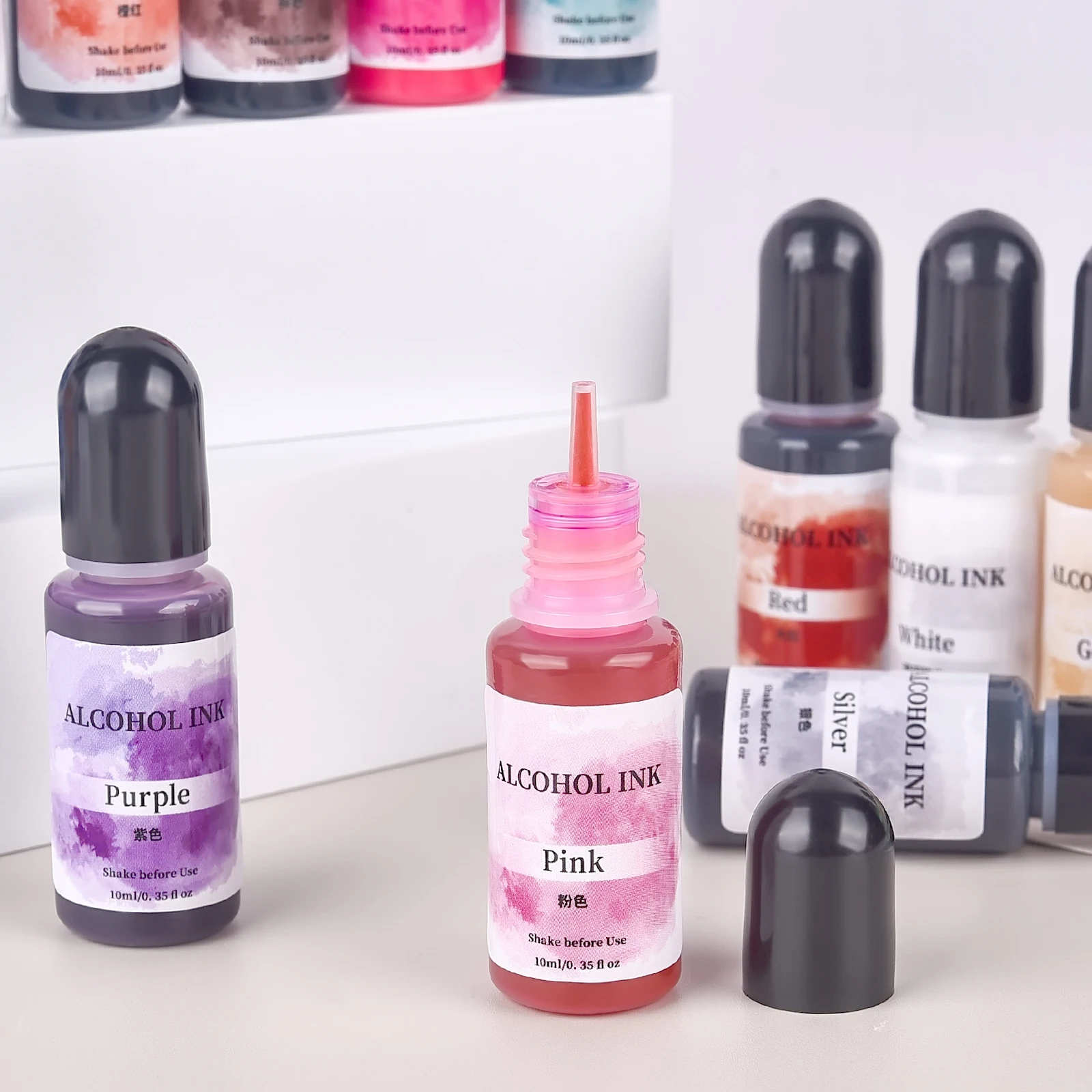 10Ml 에센스 수지 알코올 액체 염료 확산 수용성 DIY 쥬얼리 공예 에폭시 수지 석고 시멘트 금형 28 색상