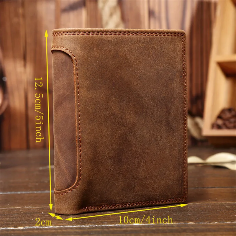 Men Genuine Leather Wallet Credit Card Coin Pocket Mini Money Bag Slim Short Small Purse Minimalist Wallet for Male