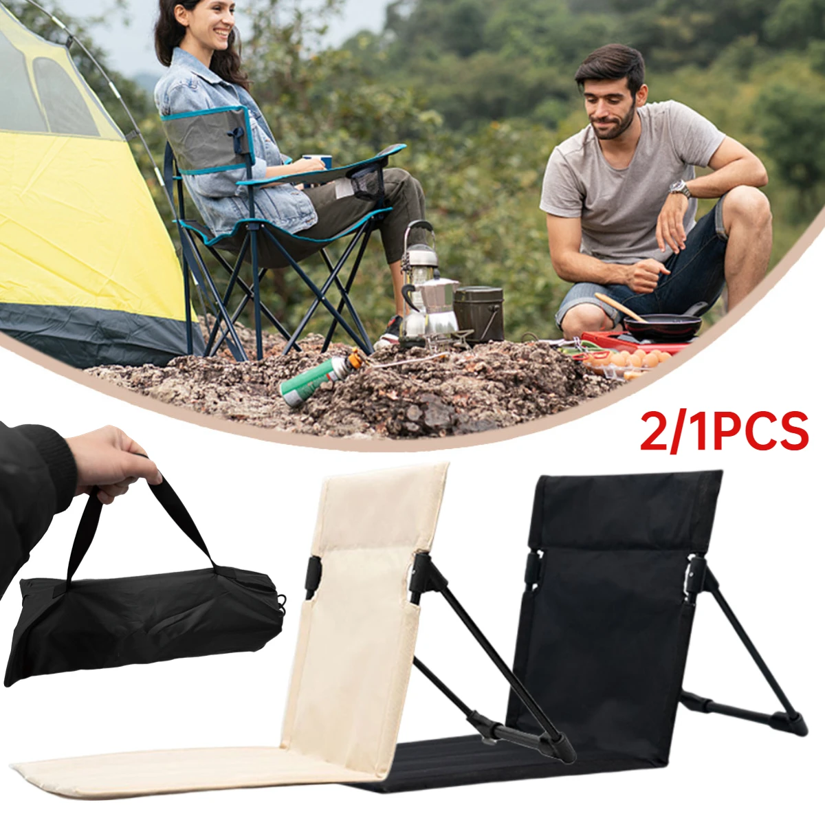 Sillas de Camping plegables reforzadas, césped plegable Picnic