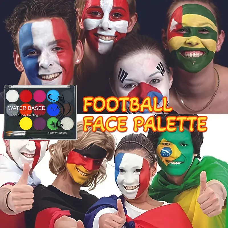 15 Color Face Painting Kit Body Makeup Non Toxic Water Paint Oil with Brush for Christmas Halloween Fancy Carnival Vibrant Party 3