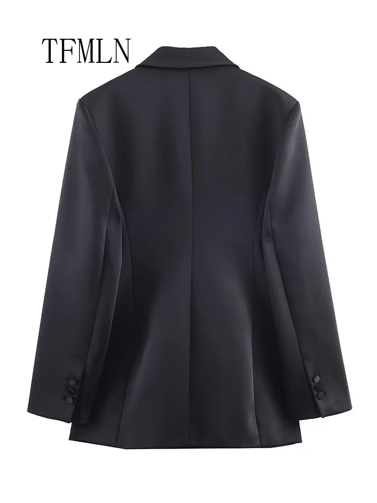 2026 New Office Ladies Slim Blazer Jackets Fashion Casual Solid Notched Pockets Women's Chic Coats Retro Long Sleeve Outwear