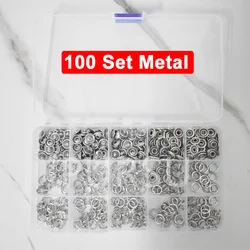 Metal Hollow Five-Claw Snap Button for Sewing and DIY Crafts (100 sets Metal)