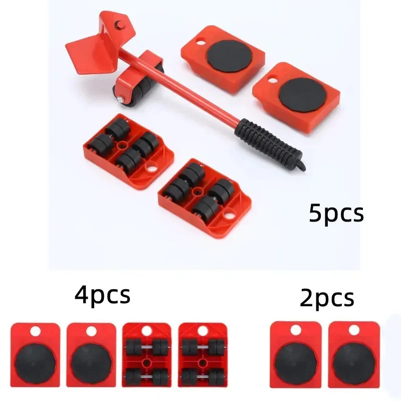 Heavy Duty Furniture Mover Set 2/4/5pcs Multipurpose Roller Sliders for Effortless Lifting & Moving Hardwood Floor Protector