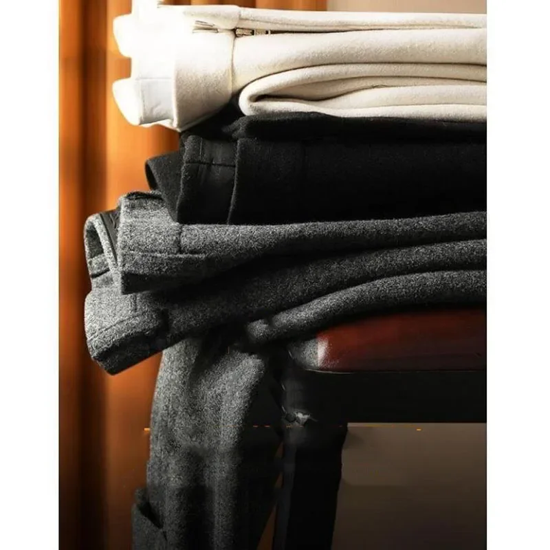 Autumn Winter Men's Suit Pants Fashion Business Casual Woolen Suit Pants Male Straight Formal Trousers F202 stretch pants,business pants,suit pants