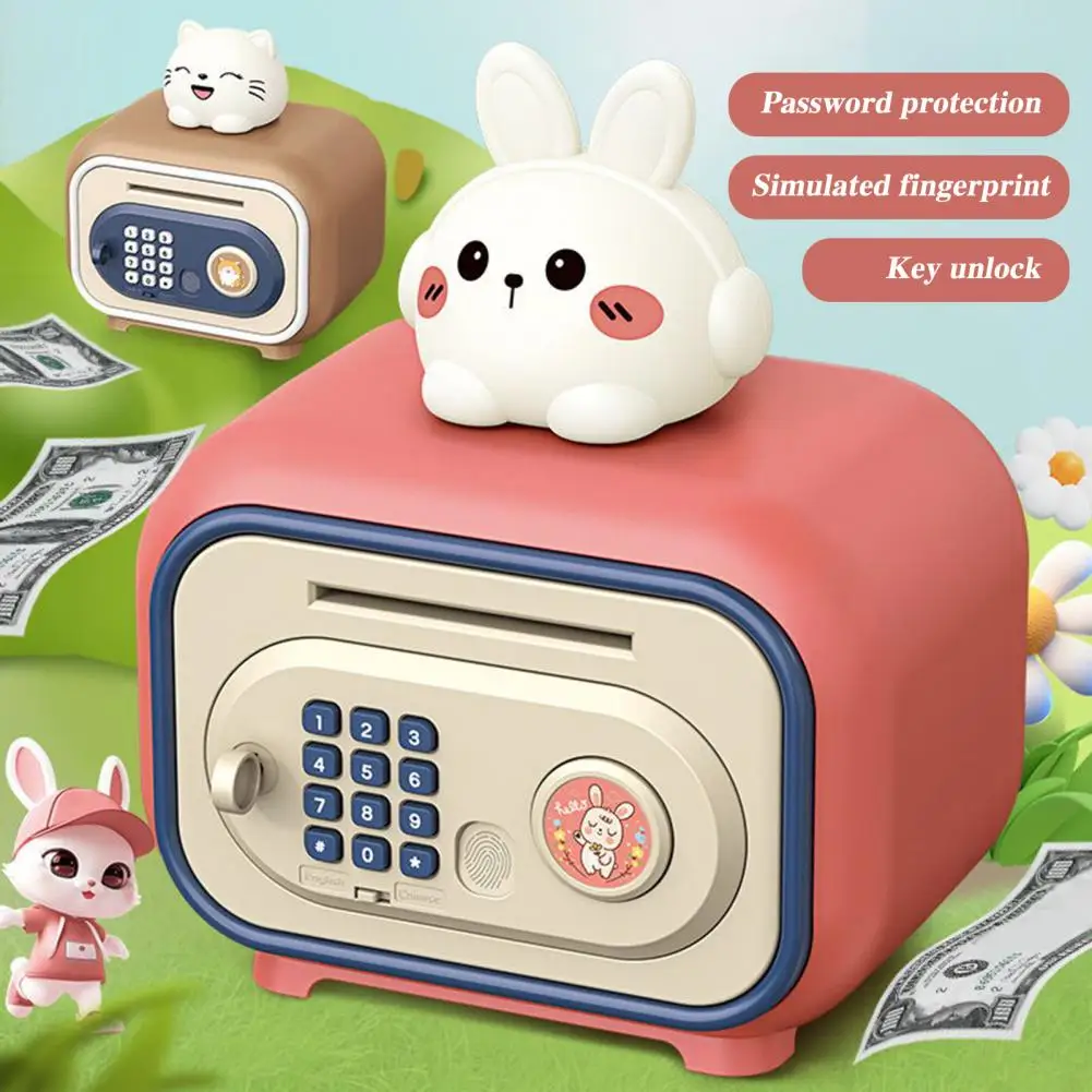 Kids Education Toy Electronic Piggy Bank for Kids with Fingerprint Unlock Capacity Money Saving Box Fun Style Toy for Boys Girls