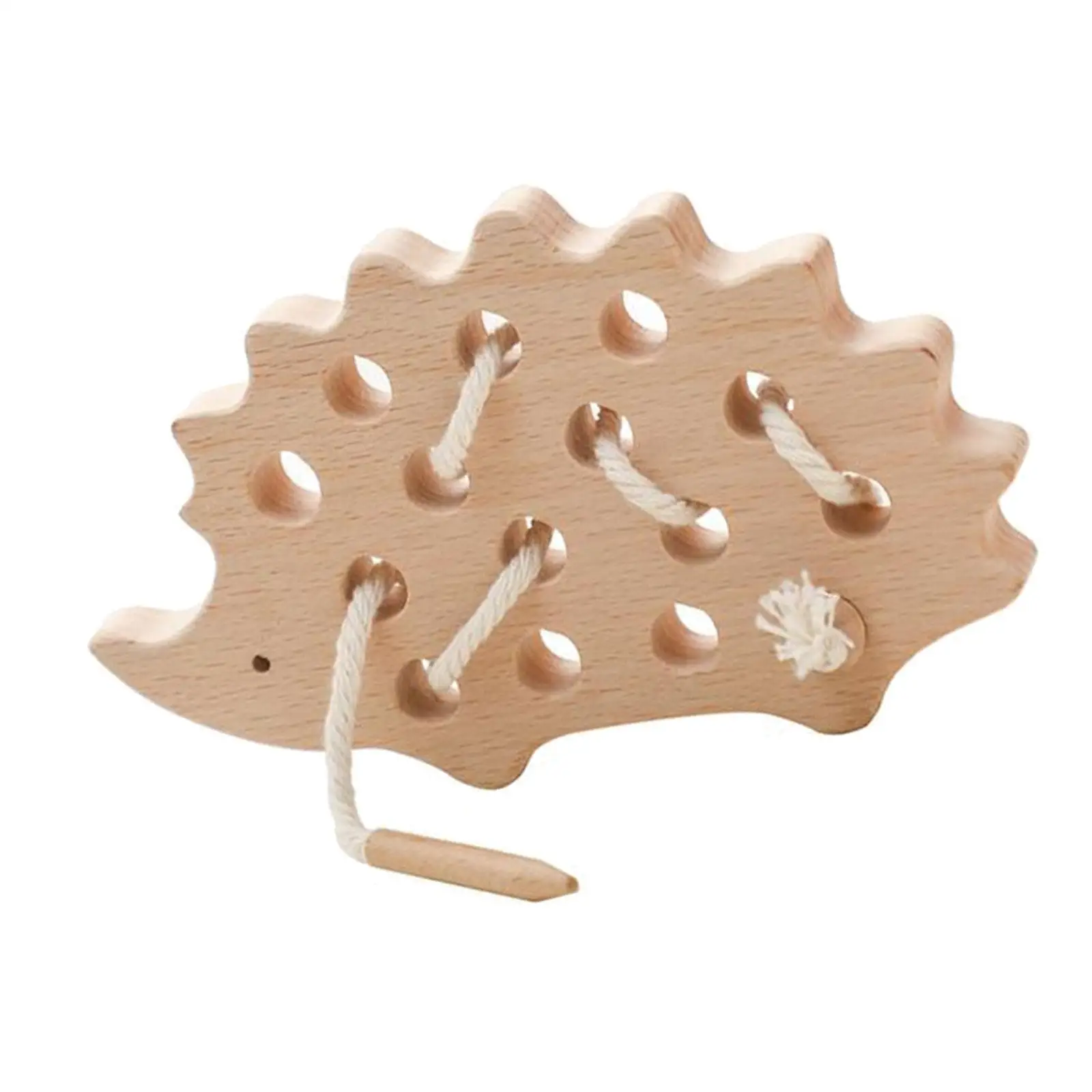 

Wooden Threading Toy Smooth Surface Animal Shape Early Education Block Puzzles Educational Preschool Toy for Toddlers Kids Gift