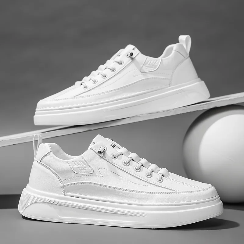 Hot Sale Men's Leather Casual Shoes Soft Sole Lace-up Oxford Shoes Handmade Male Tenis Masculino New Design Skateboard Footwear