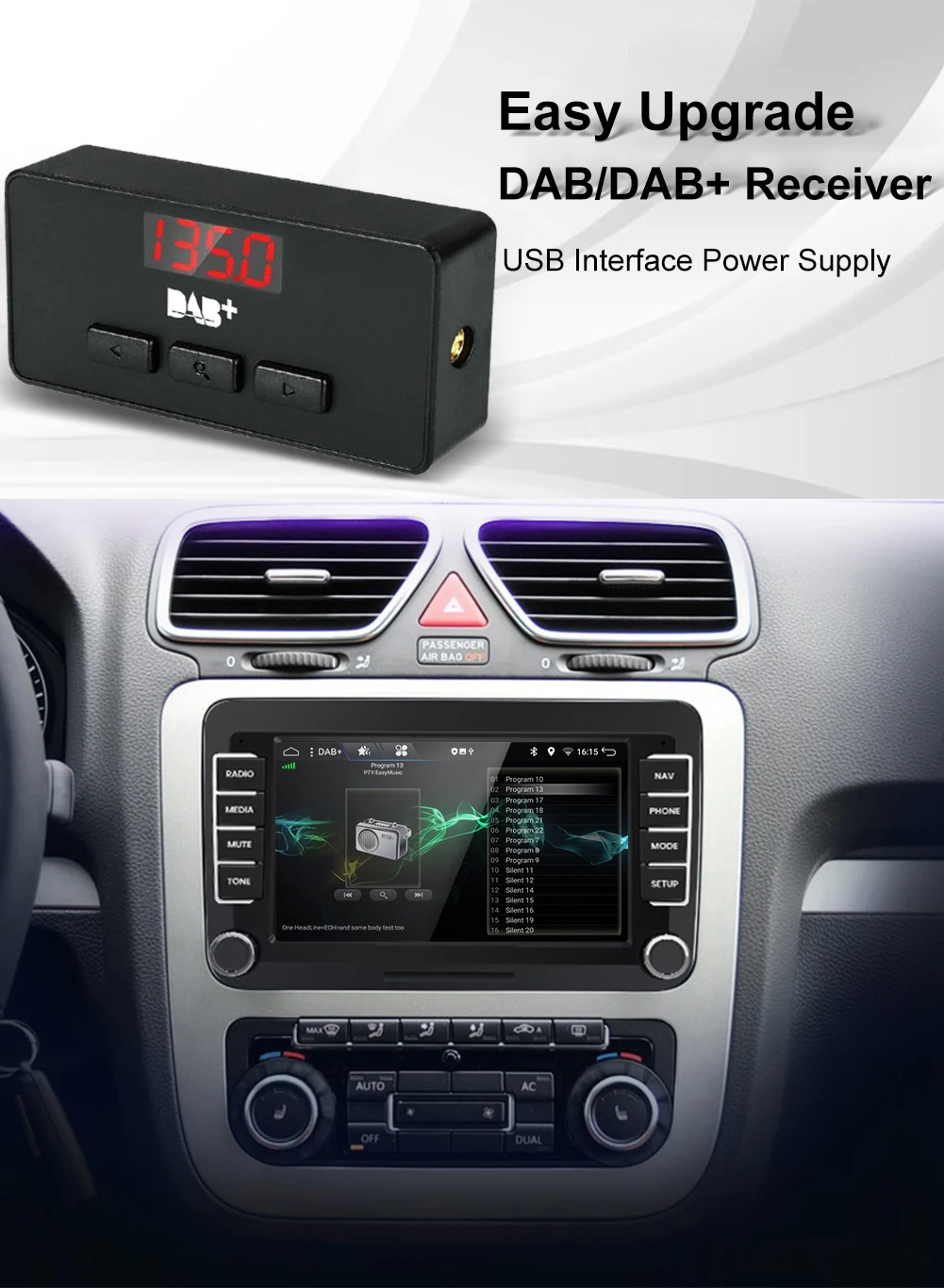 

Новинка DAB + антенна с USB-адаптером ресивера Android автомобильный стереоплеер Автомобильный приемник GPS DAB + Универсальный ресивер сигнала