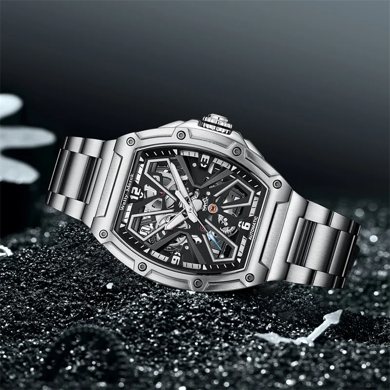 WM Watch Automatic Mechanical Watches Luxury Men's Tonneau