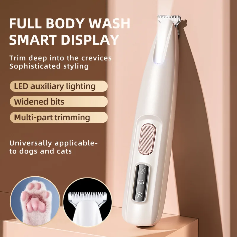 Hair Trimmer Pet Clipper Dog Hair Trimmer Pet Hair Trimmer Dog Clipper New Dog Paw Trimmer with LED Light Waterproof 18mm Widen Blade