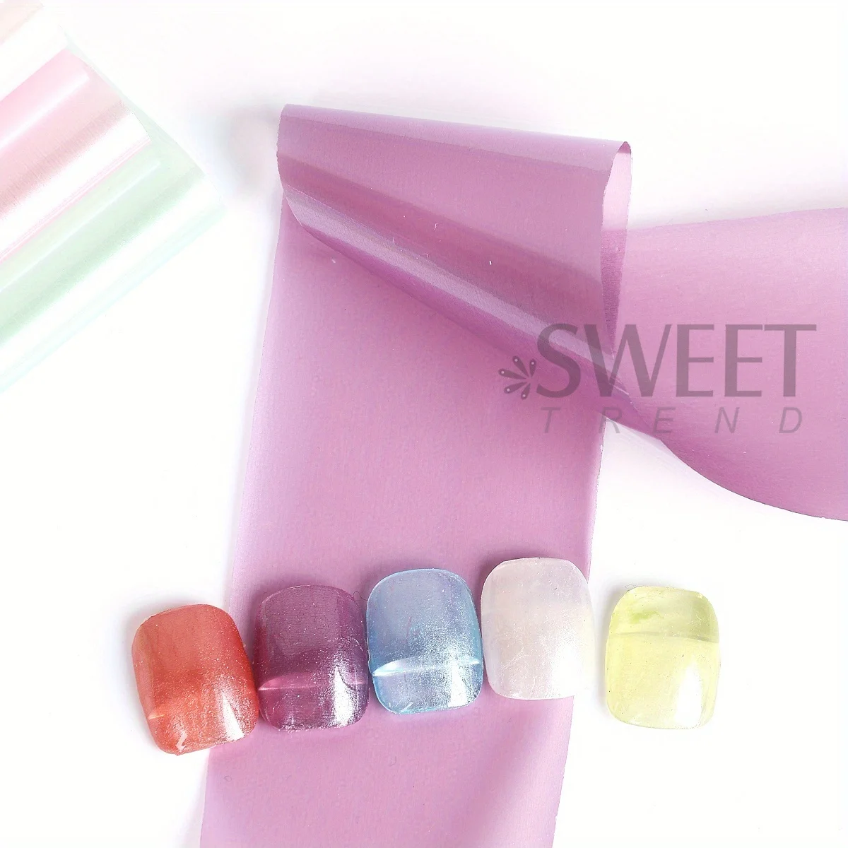 10pcs White Pearl Nail Transfer Foils Colorful Pearlescent Starry Sky Paper Summer Style Full Wraps Foils Elegant Manicure Decor