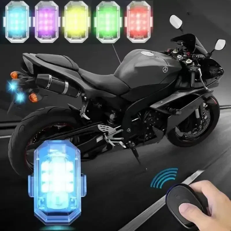 7 Colors Car Motorcycle Drone Flash Position Indicator Tail Aircraft Strobe Warning Lights Wireless Remote Control Strobe Light