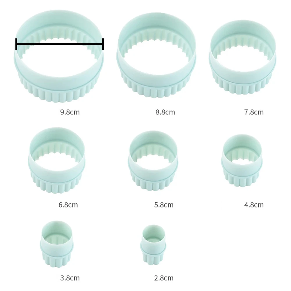 8pcs/Set Round Lace Cookie Cutter Set DIY Fondant Dough Baking Cutter Kitchen Non-stick Dumplings Pastry Tools Accessories