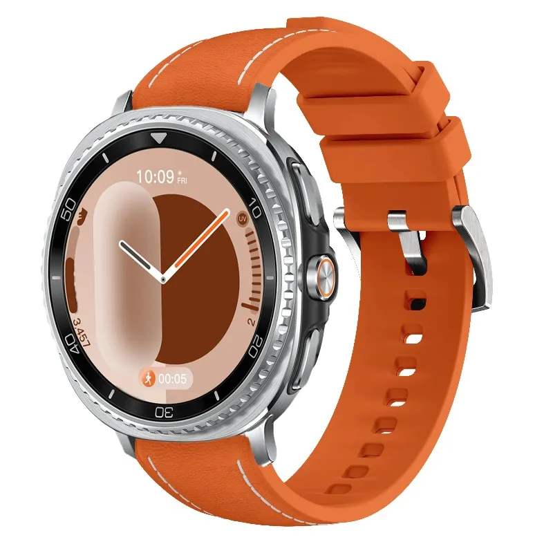 Premium Silicone and Leather Strap - Soft, Comfortable Wristband for Smartwatches
