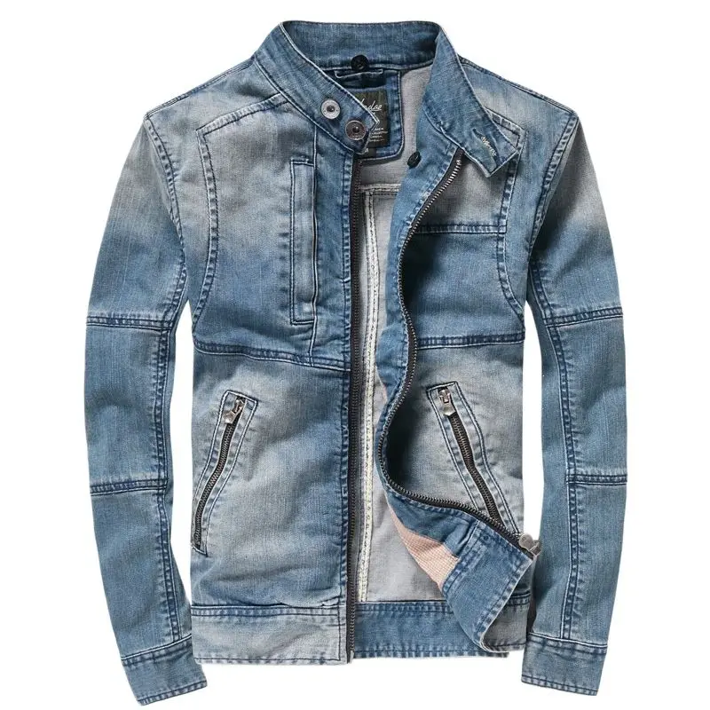 New Fashion Denim Jacket Blue Coat Men Jeans Jacket Casual Slim Brand