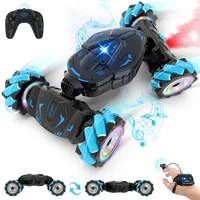 Pristar RC Cars Gesture Sensing Stunt Car Gifts for Boys Double 360° Rotate 4WD Remote Control Car Toys with Spray Lights Music 1