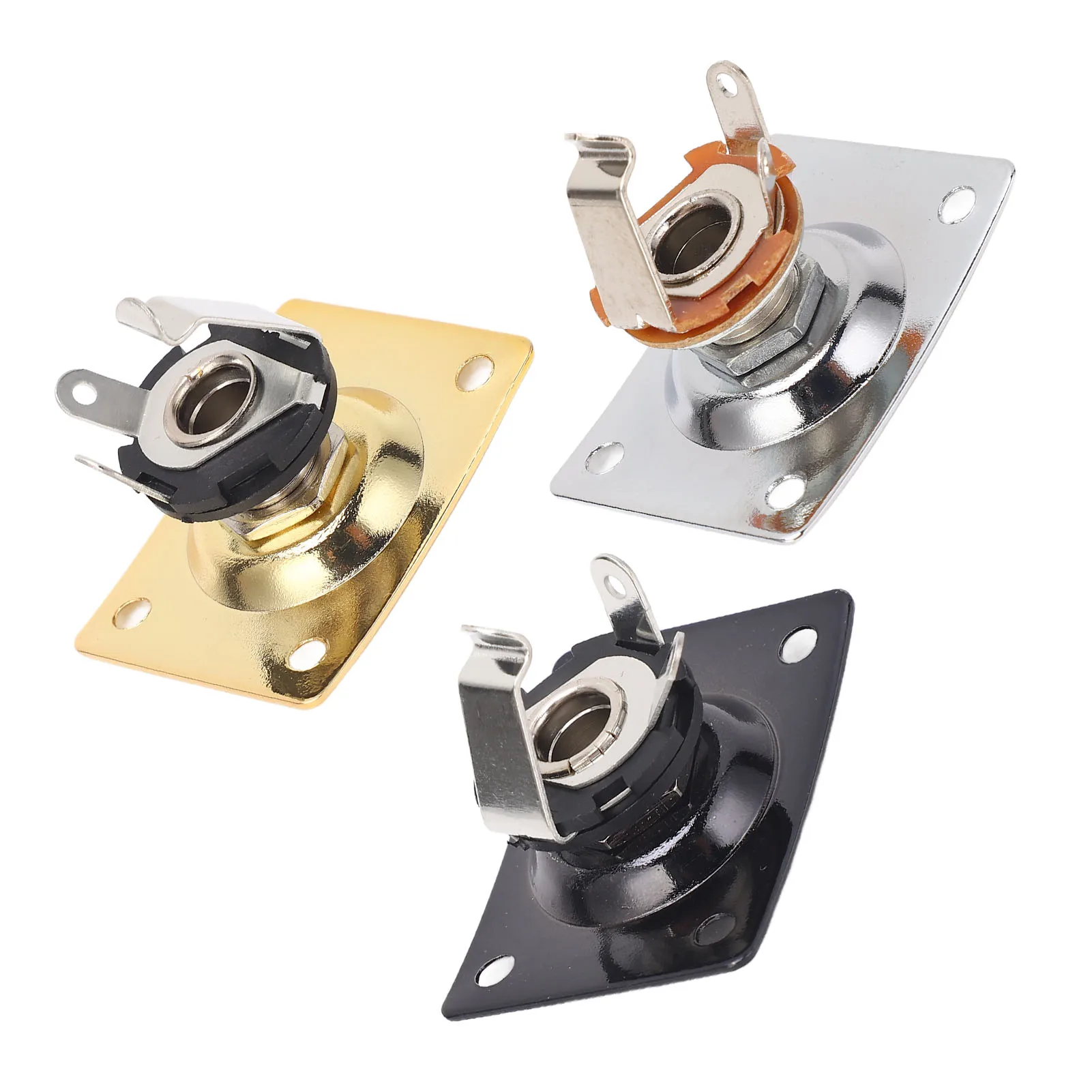 Electric Guitar Jack Output Plate Square Shape Metal Compact Socket for Telecaster