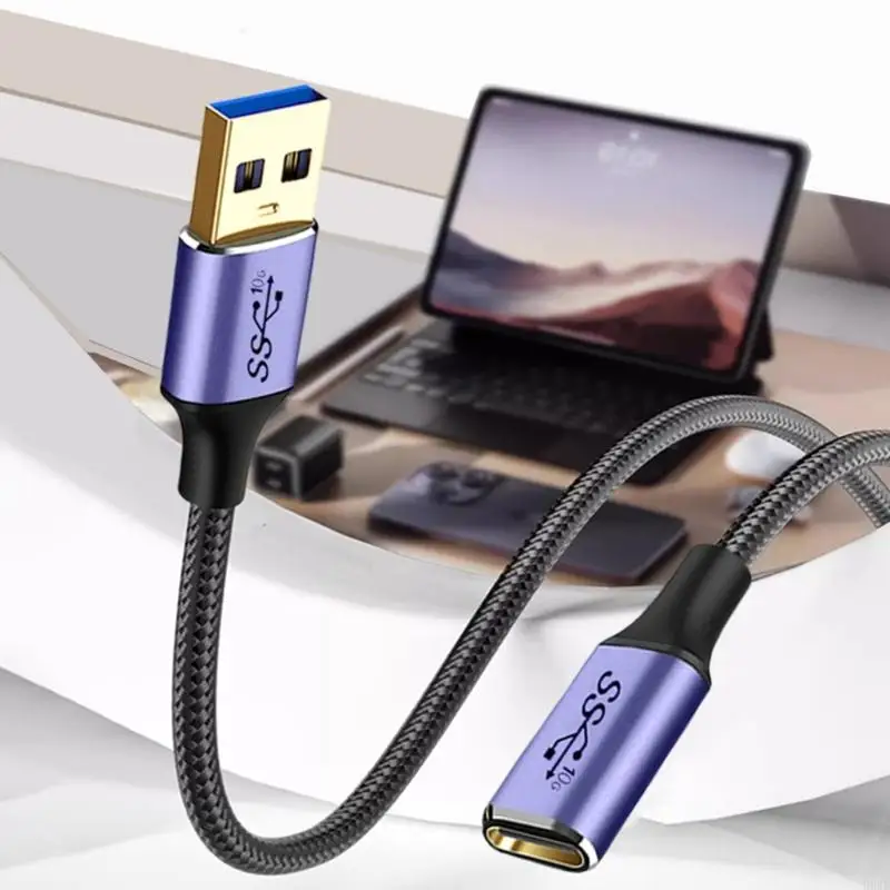 나일론 직조 USB 3 0 남성 USB C 여성 변환기 케이블 충전 장치 H8WD 용 0.1m 1m 길이 옵션