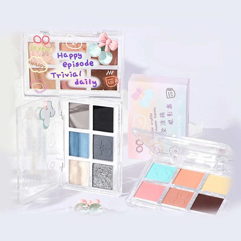 

HOLD LIVE Twilight Graffiti Eyeshadow Palette Earth Color Smoky Makeup Blue Black Beads Matte