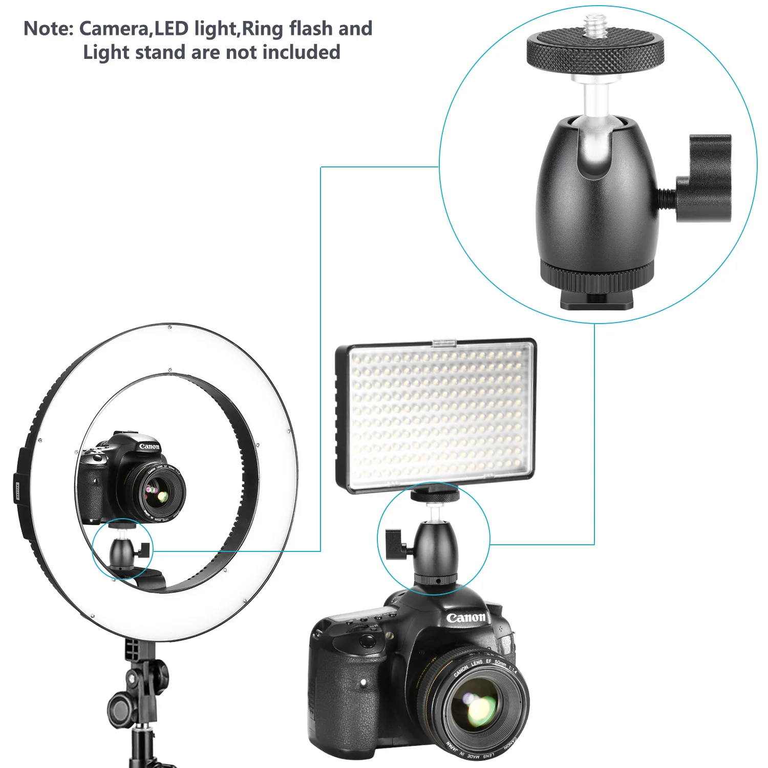 NEEWER GM HS Hot Boot Panoramic Gimbal Mini Ball Head Photography Accessories