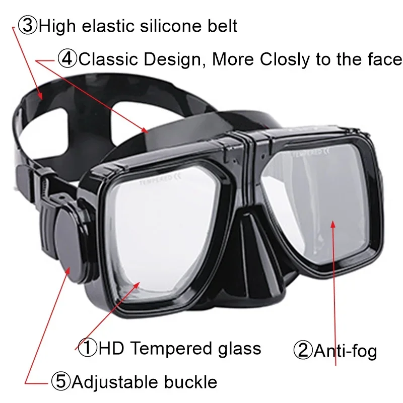 Classic Diving Mask for Gopro Hero Camera Accessories Tempered Glass Anti-fog Scuba Equipment Mergulho Acessorios