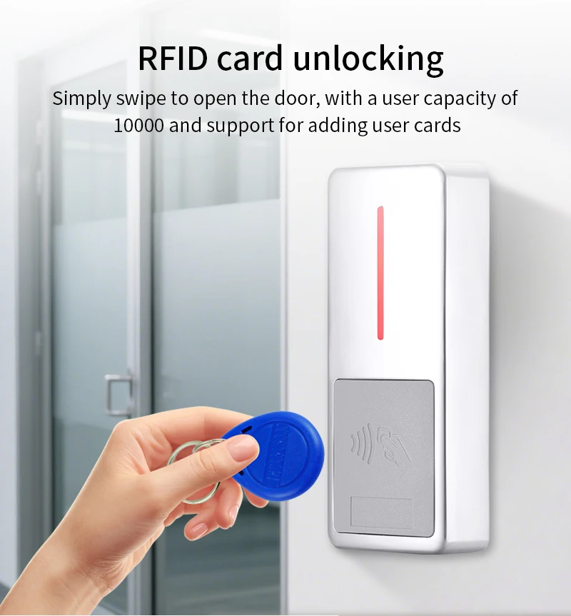 125KHZ/13.56MHZ Access Control Keypad Standalone Tuya App WG Output 10000 Card u