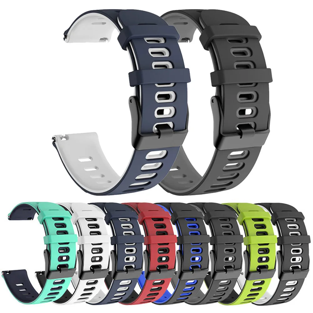 Silicone Breathable Sport Band for 22mm Smartwatches - Universal Fit, Multiple Colors Available