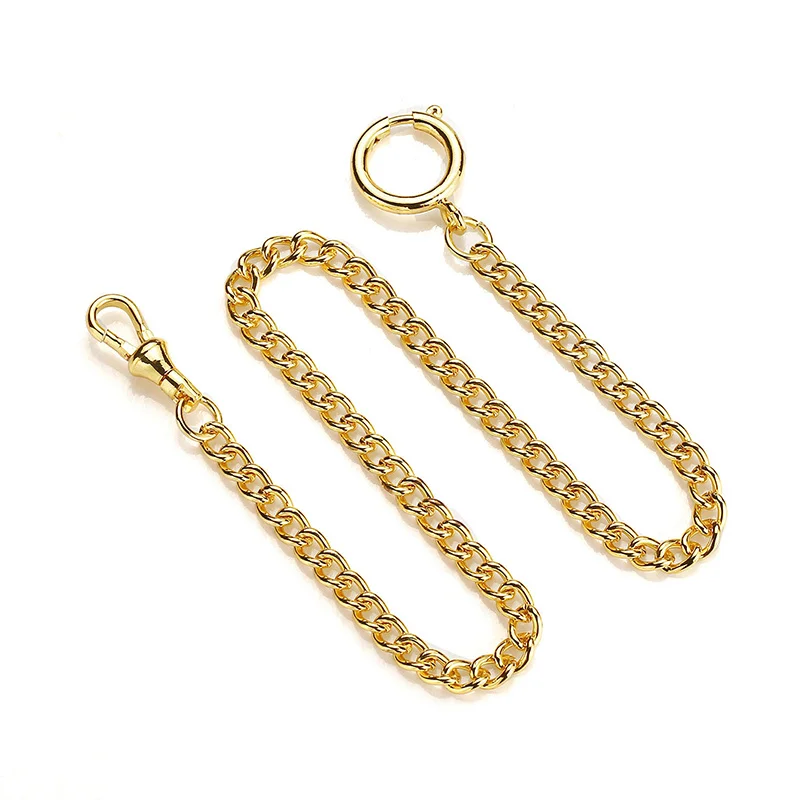 36.5CM Vintage Pocket Watch Chain Electroplated metal Pocket watch chains Jeans Clothing Accessories With Single & Ring Clasp