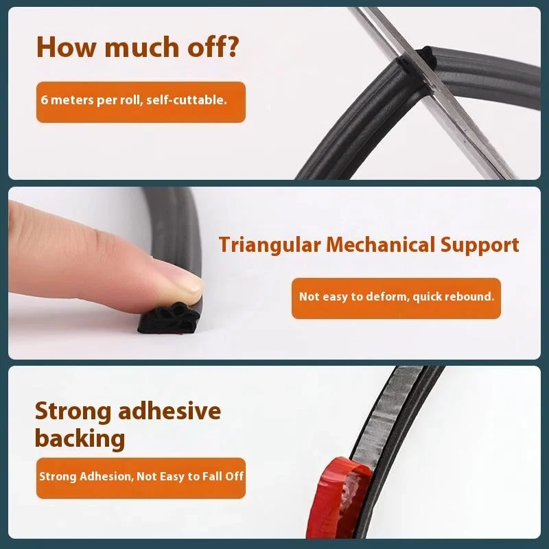 Self-Adhesive Door and Window Gap Seal - Easy Installation for Improved Winter Insulation