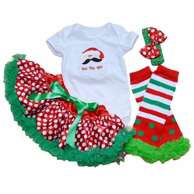Baby Girls Santa Tutu Skirt Outfit For Kids Christmas Newborn Costume