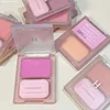 Pink Purple Mist Blusher Cream With Puff Matte Brighten Cheek Enhance Complexion Face Contouring Shadow Rouge Mud Makeup 2