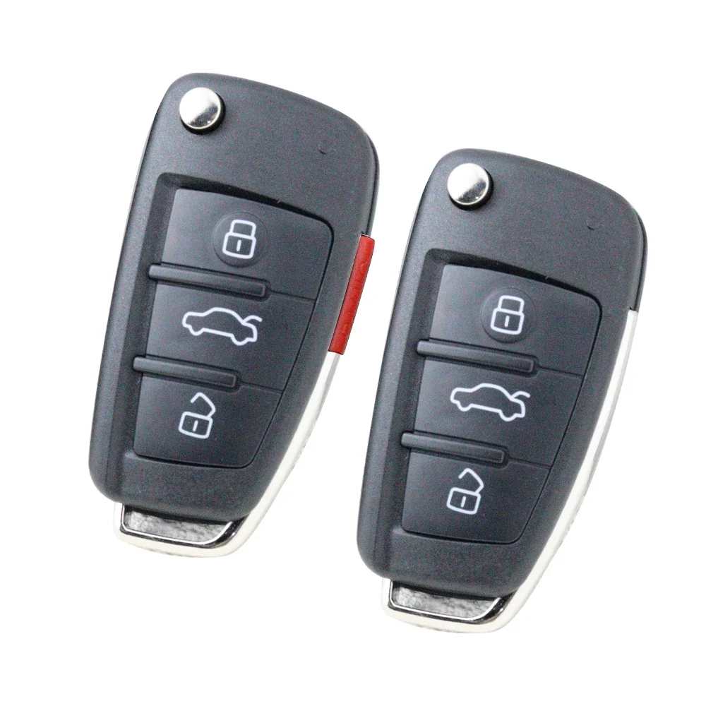 KUNIO Custodia Pieghevole Per Chiave Auto, Adatta Per Audi C5 C6 R8 A1 A3 A4 A5 A6 A7 RS RS3 Q3 Q5 Q7 S6 B6 B7 B8 8P 8V 8L TPU Custodia Portachiavi