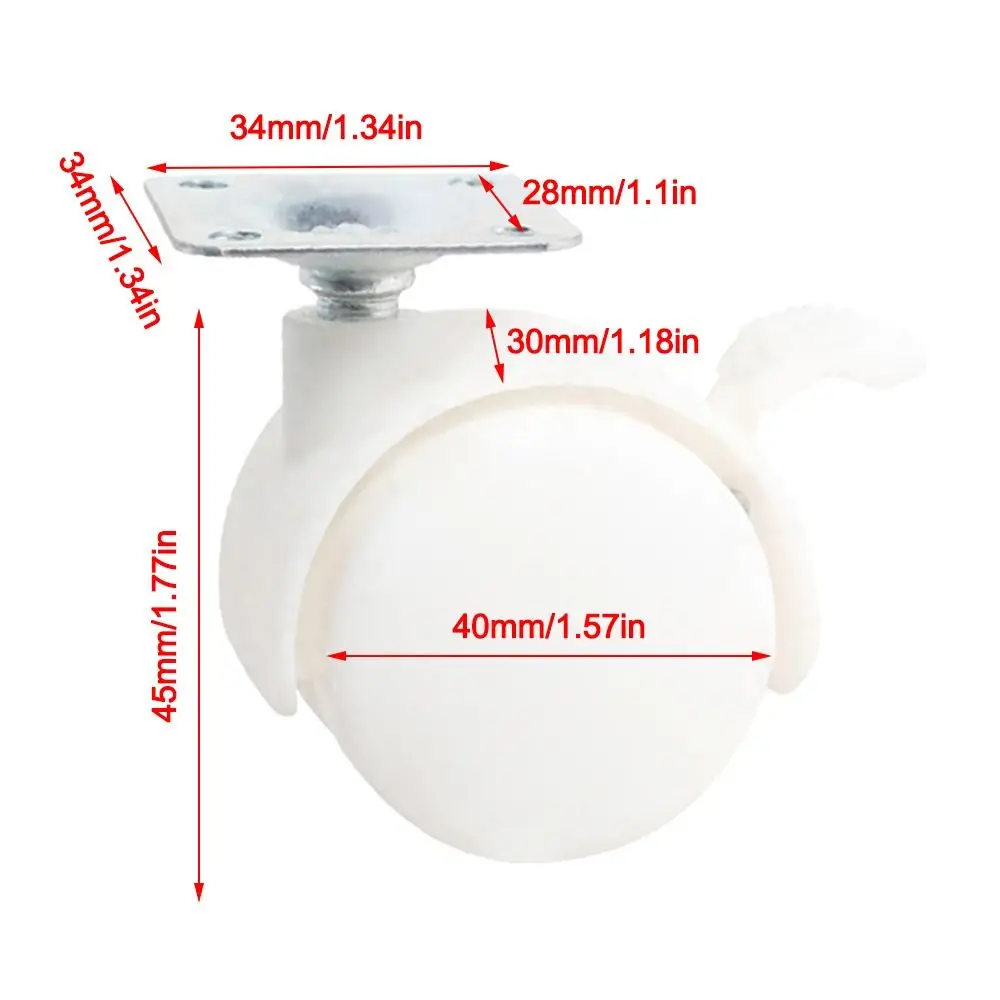 Description Picture 2 of itemChair Casters Swivel Caster Wheels Trolley Rollers Cabinet Legs Caster Roller Replacement Practical Furniture Hardware