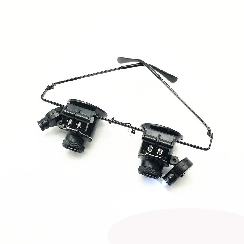 20X Magnifier Aluminum Alloy Watchmaker Magnifying Glass Jewelry Watch Repair Magnifying Glass LED Light Source