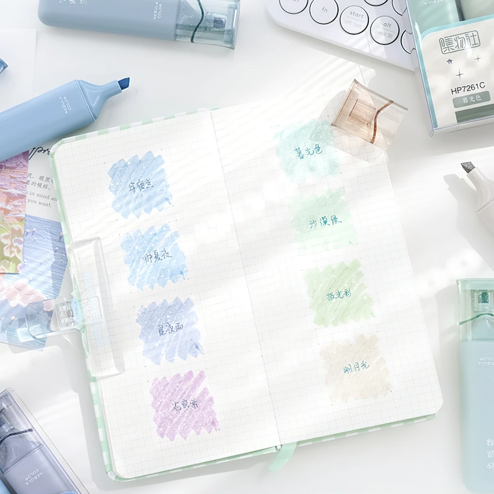 星雲色の蛍光ペンセット,明るいマーカー,描画用,絵画,学校,a7438