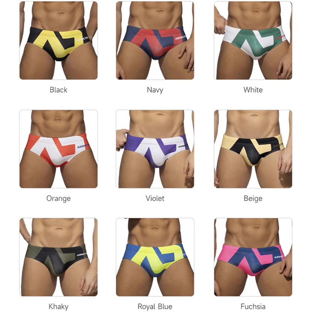 Brand Men's Beach Underwear Swimming Pants Stretch Sports Comfortable Antibacterial Breathable Printing Youth Briefs Underpants 5