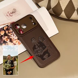 Personalized Laser Engraved Photo Case - Custom Design - iPhone 15 Pro (Brown)