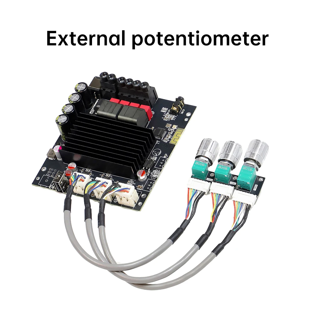 XY-T1002P Bluetooth-Digitalverstärkerplatine 100 W + 100 W Stereo mit Hoch-Niederfrequenzanpassung TPA3221 für Audioprojekte – Detail 3