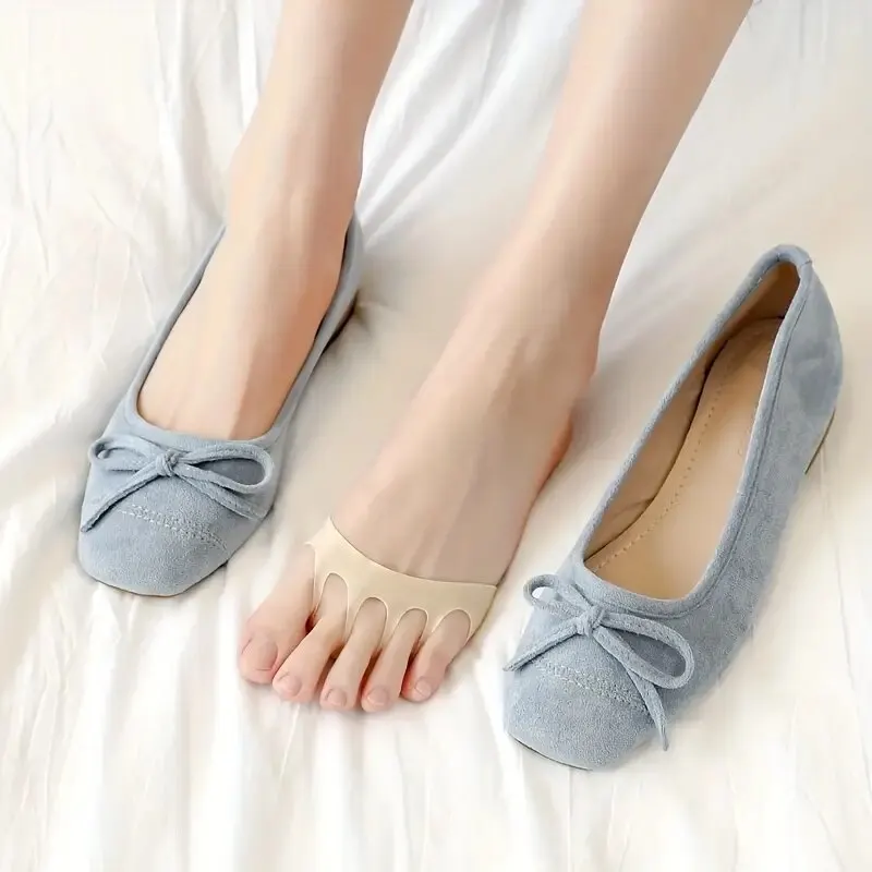Woman socks women&rsquo;s invisible forefoot half cut socks with sponge cushioning 4 pairs