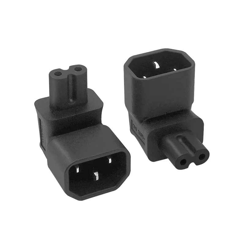 1pcs IEC 320 C14 to IEC C7 UP power adapter male to 8 type female angle Computer server power conversion adapte