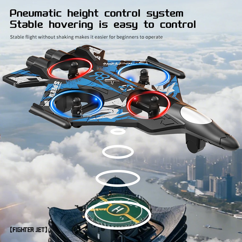 YL86 RC Plane Helicopter Three speed switching Aircraft Rolling at 360 °Fighter Hover at fixed height RC Drone Toys - 2