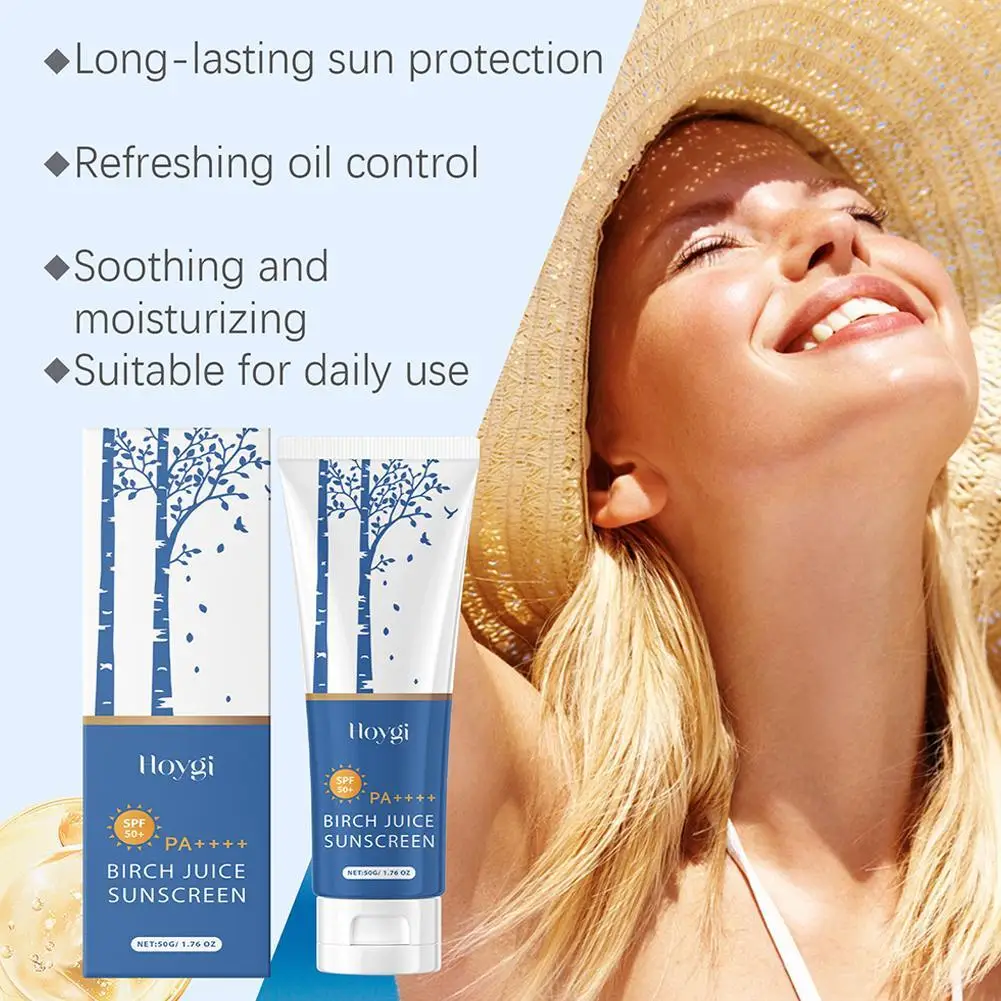 Birch Juice Oil Control Sunscreen SPF Protection Antioxidant Whitening for Healthy Skin