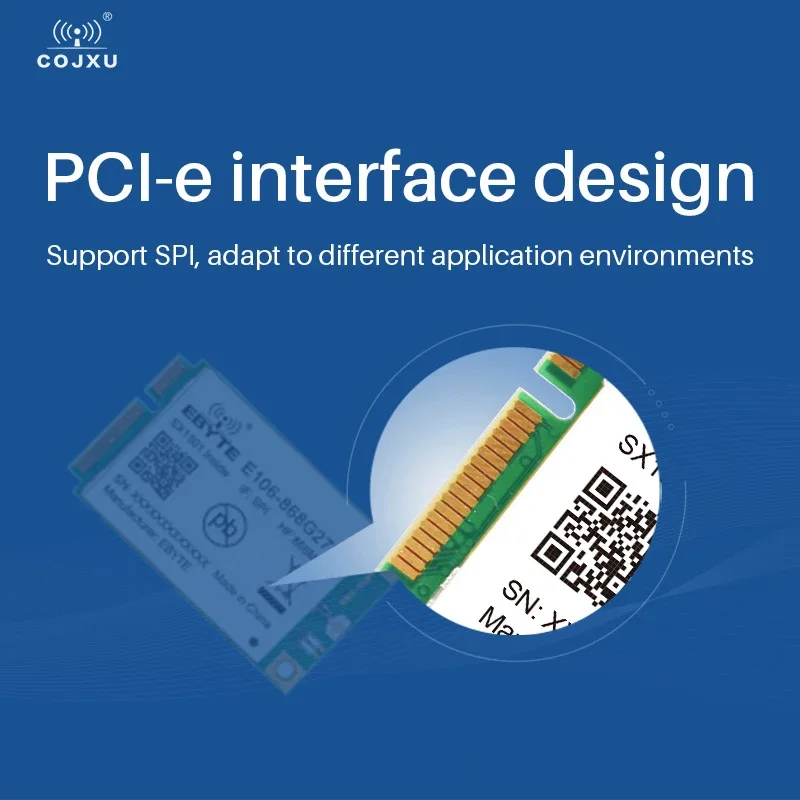 LoRaWan 게이트웨이 RF 모듈, PA 및 LNA 내장 반이중 PCI-e 인터페이스 E106-915G27P2, SX1302, 910 920MHz, 27dBm