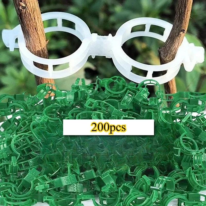 200 Stück Rankenbefestigungsclips Gartenpflanzen-Stützclips Kletterpflanzen-Clips Tomaten- und Weinrebenclips Gemüsesetzling-Befestigungsrahmen