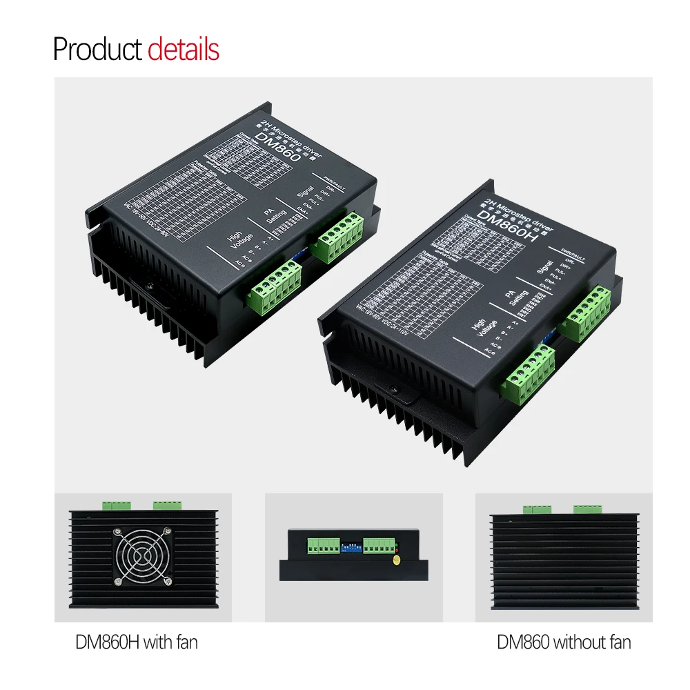 DM860H DM860 Stepper Motor Drive 0-200khz AC18-80V or DC 24-110V 2A-7.2A 2H Microstep Drive Suit For Nema34 Stepper Motor stepper motor driver