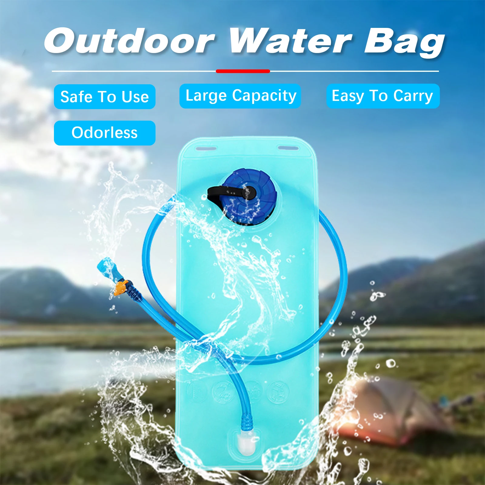 Hiking Hydration Backpack with Water Bladder 2L Plus a Sewn-in Rain Cover Water Backpack Women Men Lightweight Insulation Hydrat