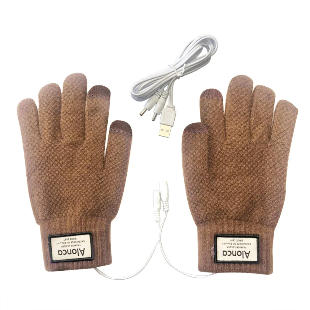 USB Warm Hand Heating Gloves Practical Windproof Constant Temperature Hand Warmer Soft Wearable Winter Mittens Men