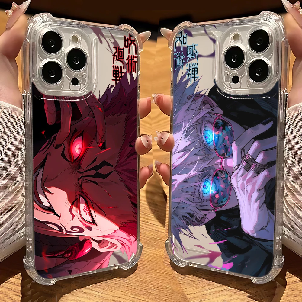 Anime Cool Jujutsu Kaisen Anti-Fall Clear TPU Phone Case