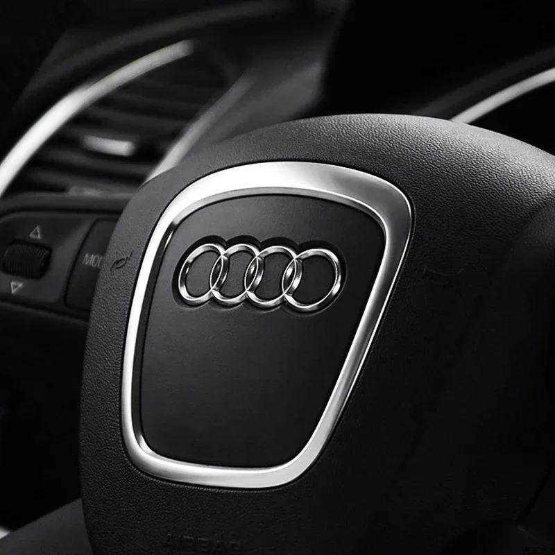 For Audi A3 A4 B8 8P B9 8V A5 A6 C7 A7 Q3 Q5 Q7 Automobile Steering Wheel Bright Frame Strip Electroplated Car Sticker automobile steering wheel sticker