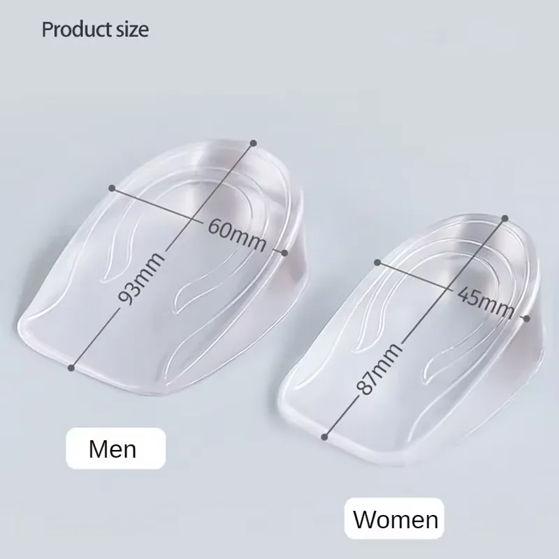 High Quality Heightened Insole Height Increase Half Shoes Pad Men Women Silicone Gel Invisible Growing Heel 1.5-3.5cm Lift Soles